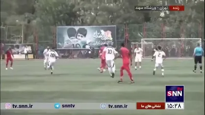 لحظاتی از مسابقه فوتبال بین تیم مداحان و فعالان رسانه