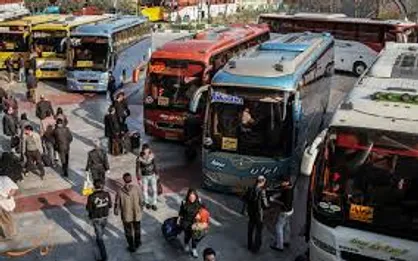 ازدحام مسافران در محدوده ترمینال جنوب