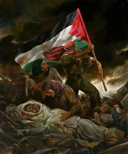 نقاشی جدید حسن روح&zwnj;الامین در حمایت از مردم مظلوم فلسطین