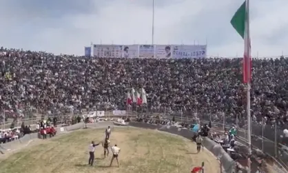 تصاویری از مسابقات کشتی با چوخه در اسفراین