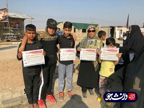 خدمت رسانی دانشجویان خواهر دانشگاه آزاد خوزستان به زائران حسینی