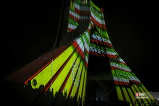 نور افشانی در شب سالگرد پیروزی انقلاب اسلامی