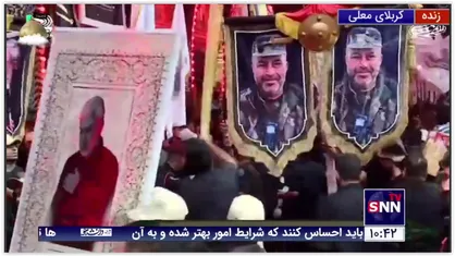 دسته عزاداری حشدالشعبی در حرم حضرت سیدالشهدا (علیه السلام) به همراه یادبود شهیدان حاج قاسم سلیمانی و ابومهدی المهندس