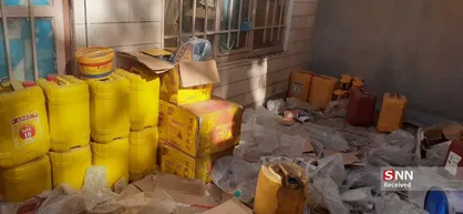کشف انبار احتکار روغن موتور در یک منزل مسکونی در بیرجند