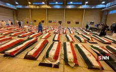پیکر‌های مطهر ۸۴ شهید قهرمان ناوشکن دنا تشییع می‌شود