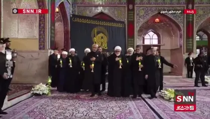 حضور وزیر اقتصاد و آیت الله مروی در مراسم شام غریبان شهادت امام رضا (ع)