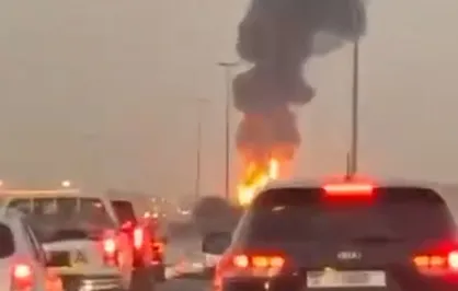 بلند شدن ستون دود در اطراف فرودگاه دبی