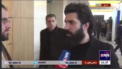 لحظه گل ایران در میان مصاحبه بازیگر فیلم &laquo;صبح اعدام&raquo; با خبرگزاری دانشجو در برج میلاد و شادی اهالی رسانه