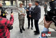 بازدید رئیس ستاد کل نیروهای مسلح از سازمان صداوسیما و بررسی روند بازسازی ساختمان شیشه‌ای