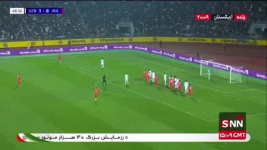 گل‌اول‌ ایران به ازبکستان روی ارسال رامین رضاییان در دقیقه 49 / ایران 1 - 1 ازبکستان