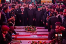 تشییع و اقامه نماز بر پیکر شهدای جنایت آمریکایی-سعودی در کربلا + فیلم