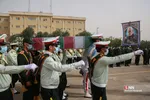 وداع با شهید مصطفی نامور در صبحگاه مشترک نیروهای مسلح قم
