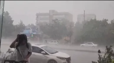 بارش شدید تگرگ در بجنورد + فیلم