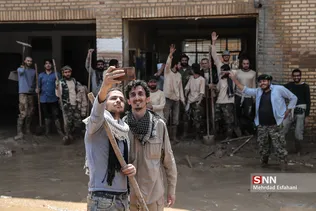 حضور دانشجویان بسیجی در مناطق سیل زده پل دختر