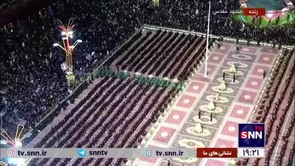 تصاویر هوایی از آئین خطبه خوانی در شب شهادت امام رضا (ع) در حرم مطهر رضوی