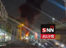آتش‌سوزی یک انبار در نزدیکی پل ری تهران / حضور پرشمار آتش نشانان در محل حادثه+ فیلم