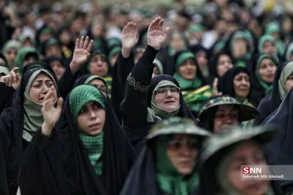 فریاد &laquo;یا علی&raquo; بسیجیان در آیین تجدیدمیثاق بسیجیان با آرمان&zwnj;های امام خمینی (ره)