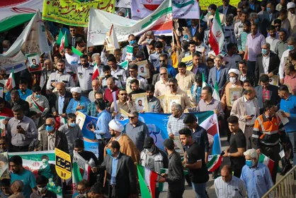 برگزاری راهپیمایی در حمایت از محور مقاومت و حزب&zwnj;الله لبنان در هرمزگان