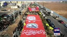 تشییع نمادین سرداران مقاومت در سومین سالگرد شهادت حاج قاسم سلیمانی و ابومهدی المهندس در بصره