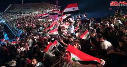 جشن لبنانی&zwnj;ها و سوری&zwnj;ها بخاطر پیروزی بشار اسد در انتخابات