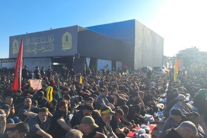 مراسم بزرگداشت عاشورا در مرقد سید حسن نصرالله + عکس