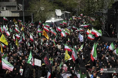 موکب همبستگی مردم عراق در خیابان‌های تهران/ دست در دست ایران مقابل دشمنان مستکبر + فیلم