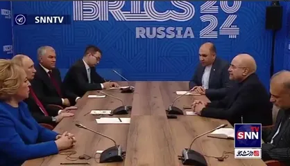 دیدار و گفتگوی دوجانبه محمدباقر قالیباف با پوتین در حاشیه اجلاس بریکس