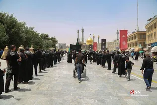 عزاداری و عرض تسلیت عاشقان امام باقر علیه السلام در حرم بانوی کرامت