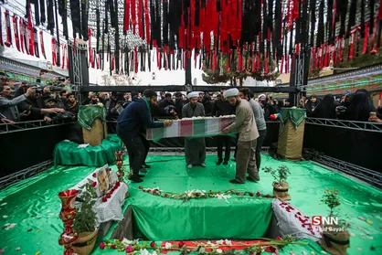 مراسم تشییع و تدفین پیکر شهید گمنام در دانشکده شهید منتظری مشهد