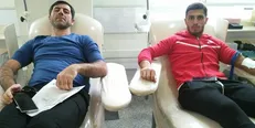 مهاجم و مربی پرسپولیس در سازمان انتقال خون