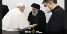 لحظات وداع پاپ با آیت الله سیستانی + فیلم