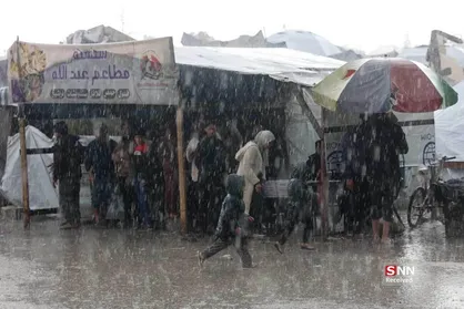 موج باران و سرما در غزه
