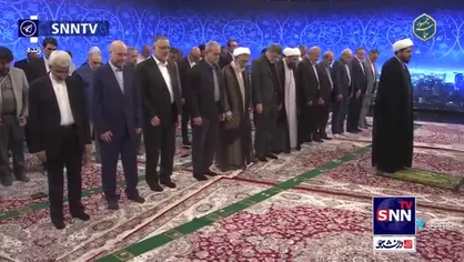 اقامه نمازمغرب توسط نامزدهای ریاست جمهوری پیش از برگزاری چهارمین مناظره انتخاباتی