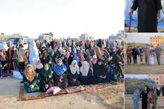 اقامه نماز عید هزاران فلسطینی در «خیمه‌های بازگشت و مسجدالاقصی»