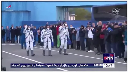 پرتاب فضاپیمای سایوز با حضور تیم فیلمبرداری از بایکونور به ایستگاه بین المللی فضایی