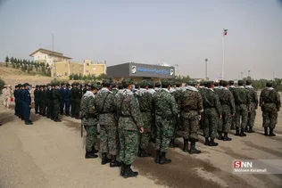 وداع با شهید مصطفی نامور در صبحگاه مشترک نیروهای مسلح قم
