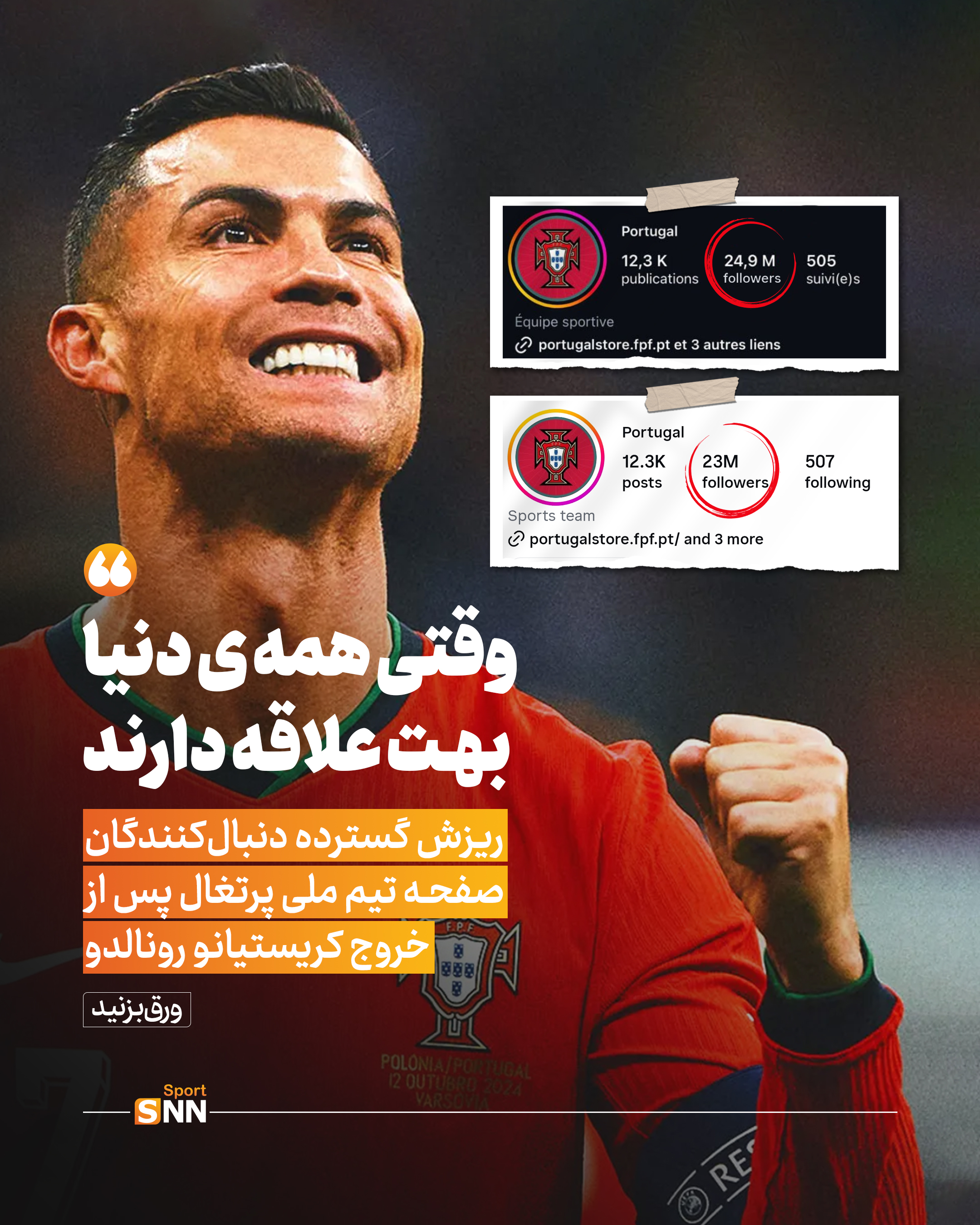تنهایی صفحه تیم ملی پرتغال پس از خروج کریستیانو رونالدو / دنیا را دست کم گرفتی سرمربی و پیراهنی که پاره شد+عکس نوشت