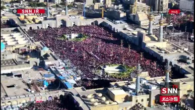 پیکر رهبر شهید انقلاب به حرم نرسیده ظرفیت صحن پیامبر اعظم تکمیل شد