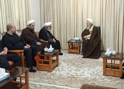 دیدار حجج&zwnj;الاسلام&zwnj;والمسلمین محمدی گلپایگانی و سید حسن خمینی با آیت&zwnj;الله جوادی آملی