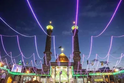 عویض پرچم گنبد حرم حضرت عبدالعظیم حسنی به مناسبت میلاد آن حضرت