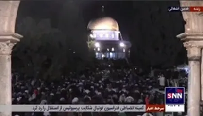 حضور گسترده و پر شور نمازگزاران فلسطینی در مسجد الاقصی
