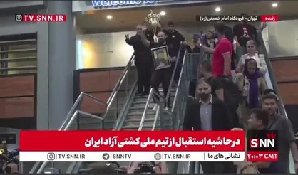 استقبال از تیم ملی کشتی آزاد ایران در فرودگاه امام خمینی