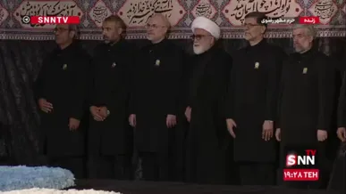 حضور قالیباف، رییس مجلس و عراقچی، وزیر امور خارجه در مراسم خطبه خوانی شهادت امام رضا(ع) در حرم مطهر رضوی