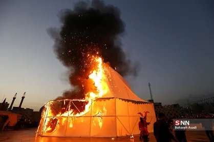 خیمه سوزان عصر عاشورا در میدان امام حسین (ع)