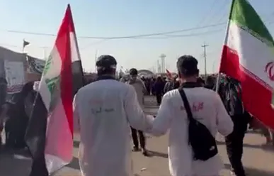 کفن‌پوشان مشهدی در راه کربلا