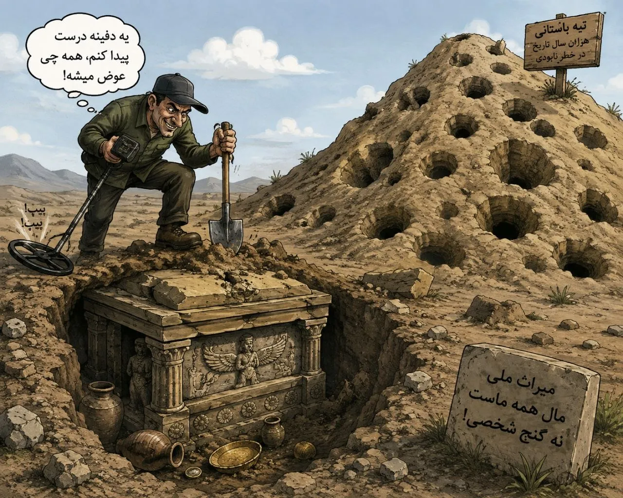 مافیای گنجیابی زیر ذره‌بین /  تاراج میراث ملی از دل خاک تا ویترین فضای مجازی