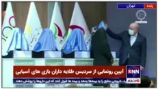 رونمایی از سردیس طلایه داران بازی های آسیایی با حضور قالیباف، رئیس مجلس شورای اسلامی