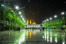 هوای بارانی بین‌الحرمین کربلا + فیلم