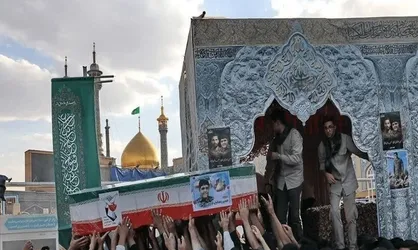 تشییع و وداع با شهیدان محمد اویسی فردوئی و حسین رمضانیان فردوئی در قم