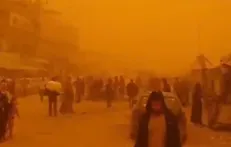طوفان شن عظیمی نوار غزه را درنوردید